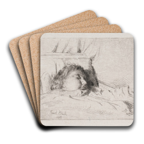The sleeping child by Carl Bloch Art Drink Coaster set