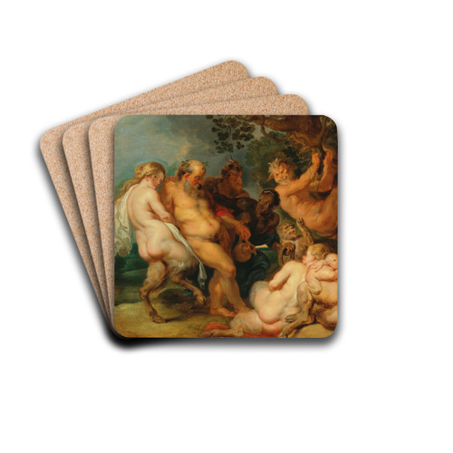 The Drunken Silenus by Follower of Peter Paul Rubens Drink Coasters - set of 4