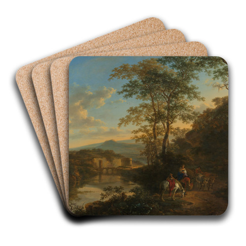 Italian Landscape with the Ponte Lucano over the Aniene River by Jan Both Art Drink Coaster set Italian Landscape with the Ponte Lucano over the Aniene River by Jan Both Art Drink Coaster set