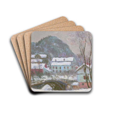 Sandviken, Norvge, effet de neige by Claude Monet Drink Coasters - set of 4