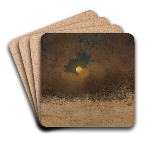 Mondlandschaft mit bewlktem Himmel by Adalbert Stifter Art Drink Coaster set Mondlandschaft mit bewlktem Himmel by Adalbert Stifter Art Drink Coaster set