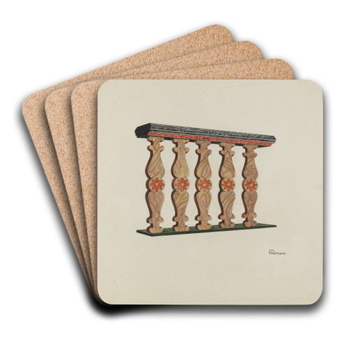 Choir Rail by Josephine C. Romano Art Drink Coaster set Choir Rail by Josephine C. Romano Art Drink Coaster set