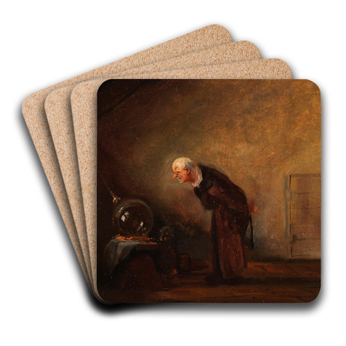 Der Alchimist (Chemicus) by Carl Spitzweg Art Drink Coaster set