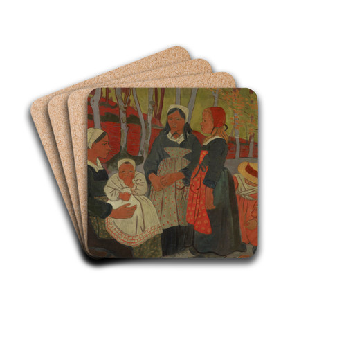 Bretons in the Forest of Huelgoat by Paul Srusier Drink Coasters - set of 4