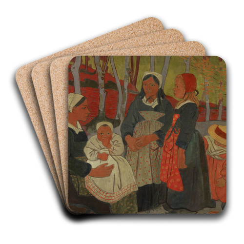 Bretons in the Forest of Huelgoat by Paul Srusier Art Drink Coaster set Bretons in the Forest of Huelgoat by Paul Srusier Art Drink Coaster set