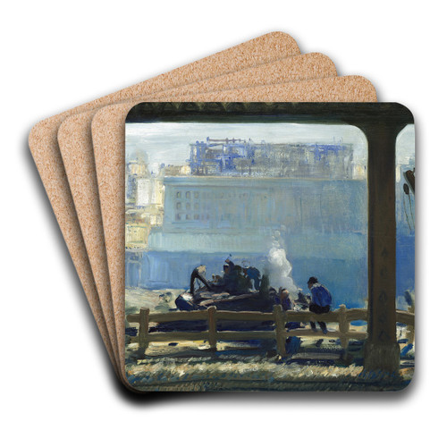 Blue Morning by George Wesley Bellows Art Drink Coaster set Blue Morning by George Wesley Bellows Art Drink Coaster set