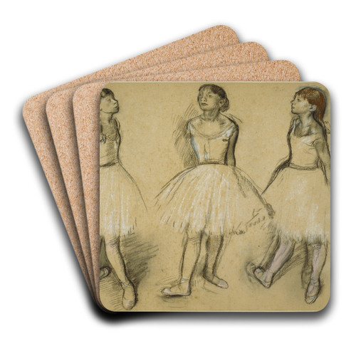 Three Studies of a Dancer in Fourth Position by Edgar Degas Art Drink Coaster set