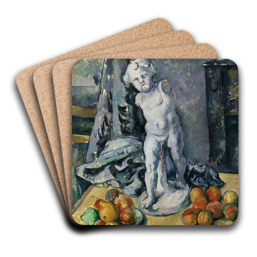 Still Life with Statuette by Paul Czanne Art Drink Coaster set