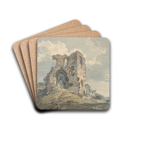Denbigh Castle by Thomas Girtin Drink Coasters - set of 4