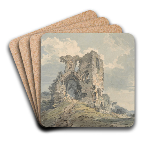 Denbigh Castle by Thomas Girtin Art Drink Coaster set