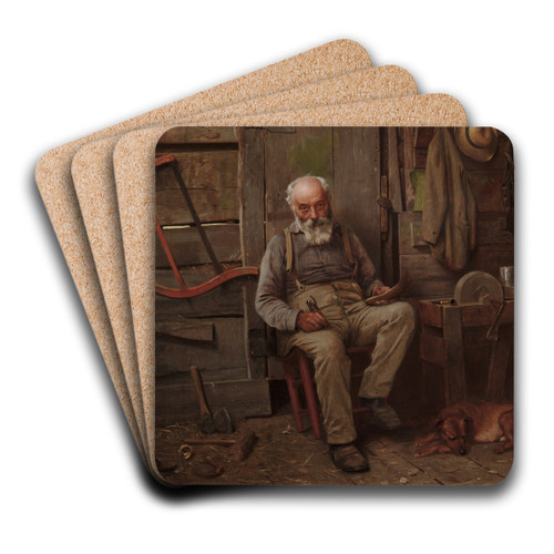 Boat Builder by John George Brown Art Drink Coaster set