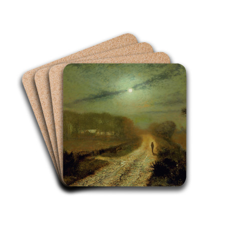 A moonlit landscape by John Atkinson Grimshaw Drink Coasters - set of 4