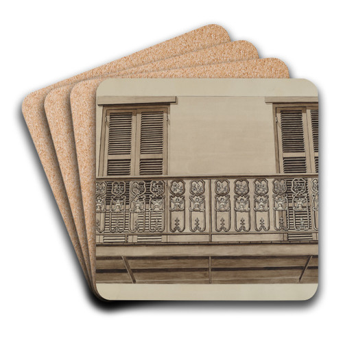 Cast Iron Balcony Rail by Lucien Verbeke Art Drink Coaster set
