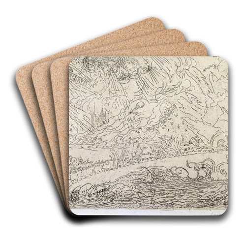 The Cataclysms by James Ensor Art Drink Coaster set The Cataclysms by James Ensor Art Drink Coaster set
