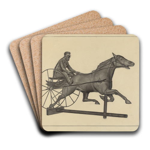 Weather Vane Finial by Milton Grubstein Art Drink Coaster set