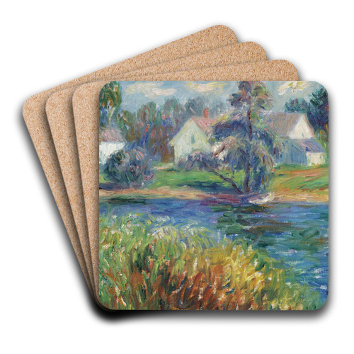 Conway Pond by William James Glackens Art Drink Coaster set