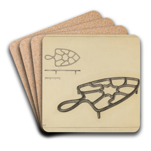 Flat Iron Holder by Isidore Sovensky Art Drink Coaster set