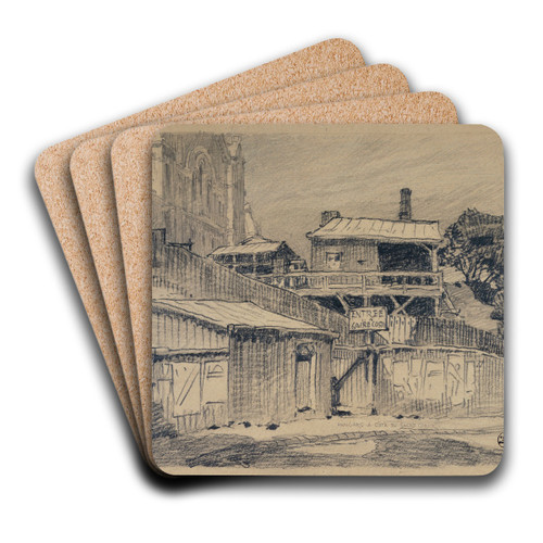 Hangars  ct du Sacr Cur by Ferdinand Boberg Art Drink Coaster set Hangars  ct du Sacr Cur by Ferdinand Boberg Art Drink Coaster set