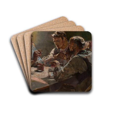 Christ in Emmaus by Jacek Malczewski Drink Coasters - set of 4 Christ in Emmaus by Jacek Malczewski Drink Coasters - set of 4