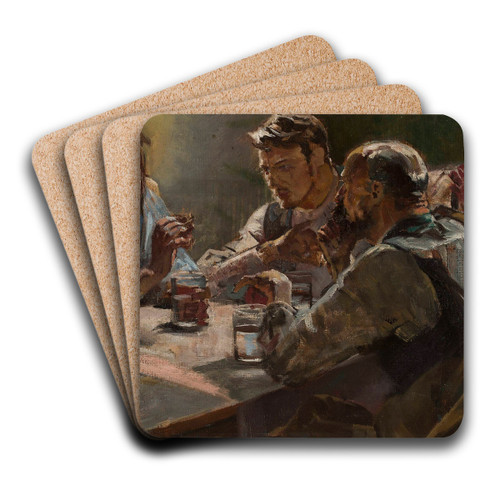 Christ in Emmaus by Jacek Malczewski Art Drink Coaster set Christ in Emmaus by Jacek Malczewski Art Drink Coaster set
