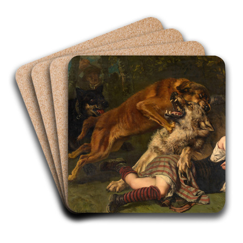 Help in Time by Charles Verlat Art Drink Coaster set