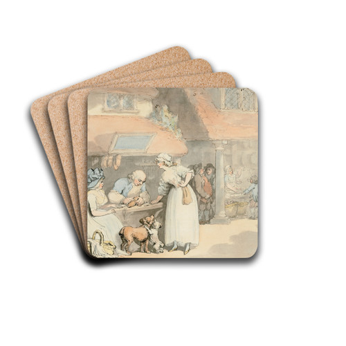 At the cobblers by Thomas Rowlandson Drink Coasters - set of 4