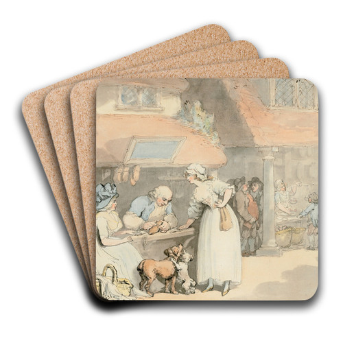 At the cobblers by Thomas Rowlandson Art Drink Coaster set