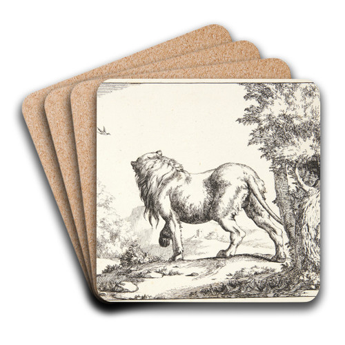 Stende lve, set bagfra by Marcus de Bye Art Drink Coaster set