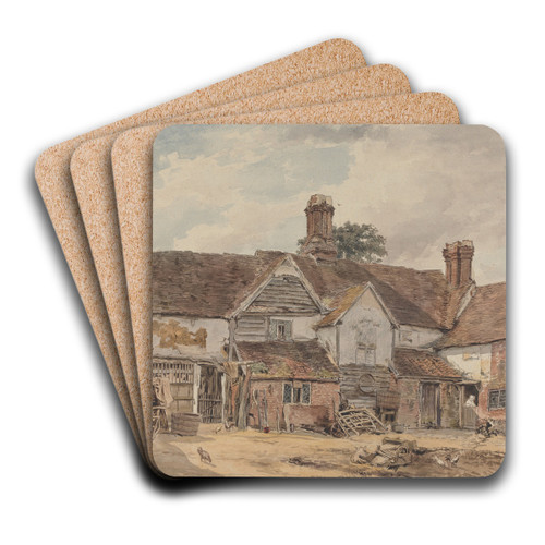 Old Farm Buildings by William Henry Hunt Art Drink Coaster set
