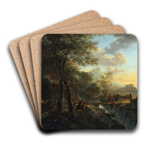 Italian Landscape with a Draughtsman by Jan Both Art Drink Coaster set