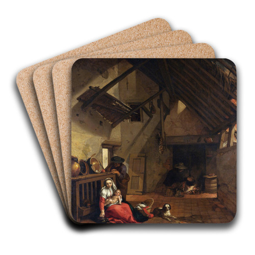 The Rest on the Flight into Egypt by Abraham Bloemaert Art Drink Coaster set
