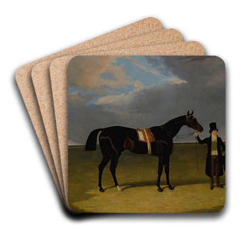 Mr. Wagstaff's The Saddler with Jockey and Trainer at Doncaster by John Frederick Herring Snr. Art Drink Coaster set Mr. Wagstaff's The Saddler with Jockey and Trainer at Doncaster by John Frederick Herring Snr. Art Drink Coaster set