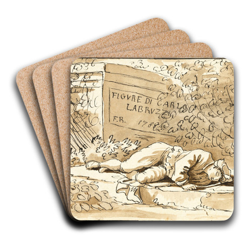 After Frontispiece to Figure by Carlo Labruzzi Art Drink Coaster set After Frontispiece to Figure by Carlo Labruzzi Art Drink Coaster set