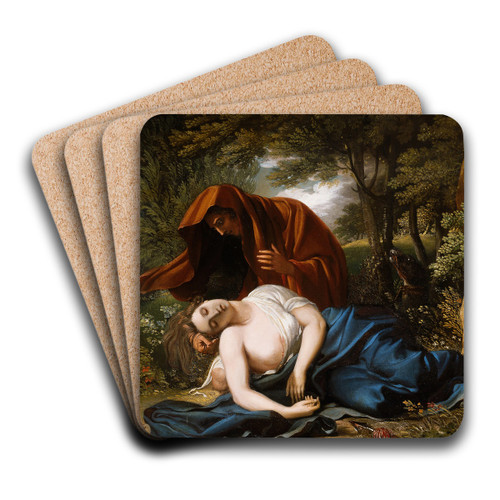 The Death of Procris by Benjamin West Art Drink Coaster set