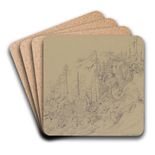 Waldlandschaft bei Hallstadt by Carl Morgenstern Art Drink Coaster set