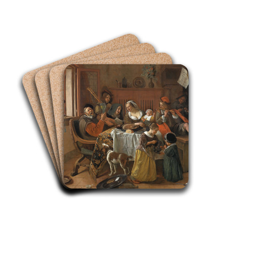 The Merry Family by Jan Steen Drink Coasters - set of 4