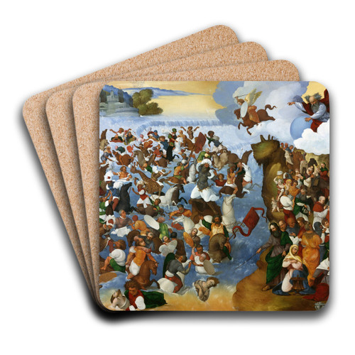 The Crossing of the Red Sea by Ludovico Mazzolino Art Drink Coaster set