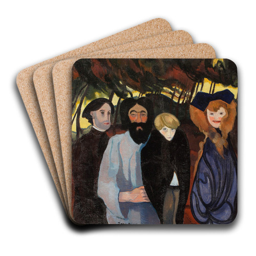 Composition with five figures by Stanisaw Ignacy Witkiewicz Art Drink Coaster set