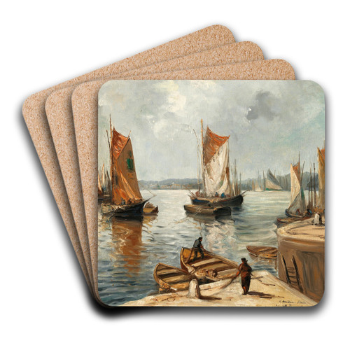 Port normand by Emile Othon Friesz Art Drink Coaster set Port normand by Emile Othon Friesz Art Drink Coaster set