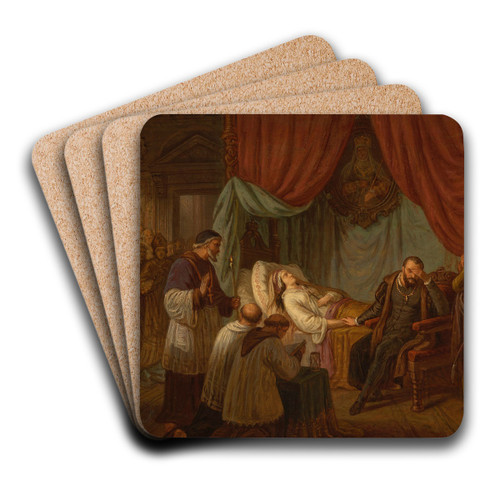 Death of Barbara Radziwi by Aleksander Lesser Art Drink Coaster set