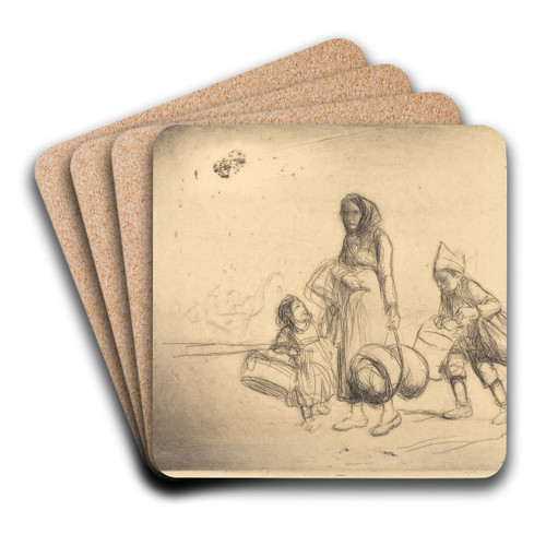 The Return Home by Jean-Louis Forain Art Drink Coaster set