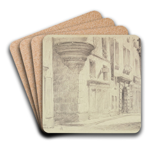Maison, 5 rue Hautefeuille by Ferdinand Boberg Art Drink Coaster set Maison, 5 rue Hautefeuille by Ferdinand Boberg Art Drink Coaster set