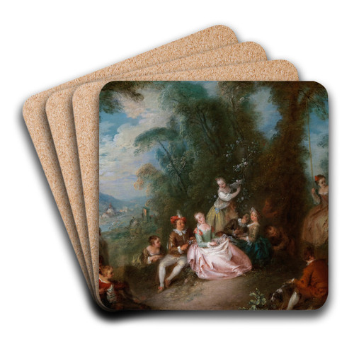 Fte Champtre by Jean-Baptiste Pater Art Drink Coaster set