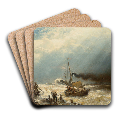 Hafen von Ostende by Andreas Achenbach Art Drink Coaster set