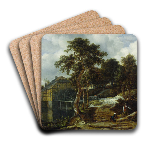 Landscape with watermill by Jacob van Ruisdael Art Drink Coaster set