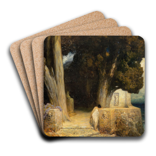 Sappho by Ferdinand Keller Art Drink Coaster set