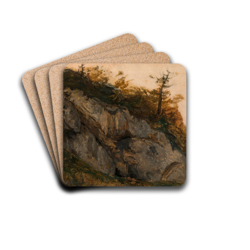 Felsstudie (aus dem Hllental) by Adalbert Stifter Drink Coasters - set of 4 Felsstudie (aus dem Hllental) by Adalbert Stifter Drink Coasters - set of 4