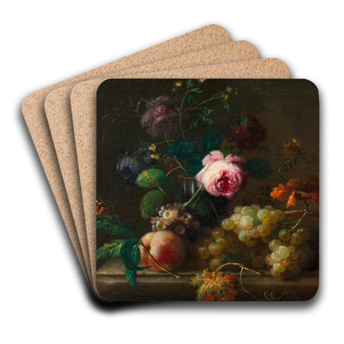 Blumenstillleben mit Frchten by Johann Baptist Drechsler Art Drink Coaster set