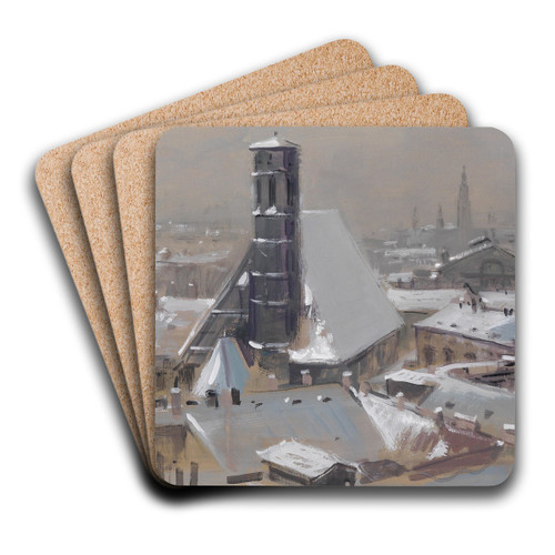 Blick ber Wiener Dcher und Minoritenkirche by Heinrich Schrder Art Drink Coaster set