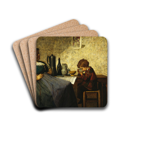 Maternal Joy by Adolf Von Becker Drink Coasters - set of 4